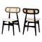 Baxton Studio Tarana Mid-Century Modern Cream Fabric and Black Finished Wood 2-Piece Dining Chair Set 234-2PC-13297-ZORO - alternate 1
